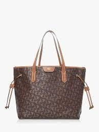 Dune Denton' Large Monogram Tote Bag - brown