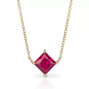 JG Fine Jewellery 9ct Gold Princess Cut Ruby Necklace