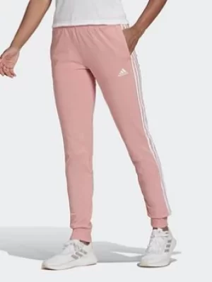 adidas Essentials Single Jersey 3-stripes Joggers, Pink Size XL Women