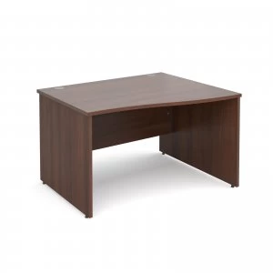 Maestro 25 PL Right Hand Wave Desk 1200mm - Walnut Panel Leg Design