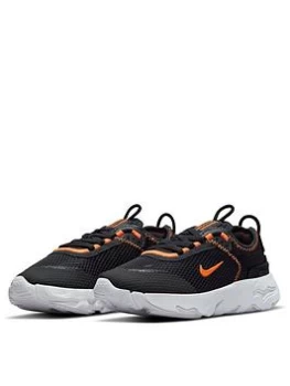 Nike React Live Childrens Trainer - Black/Orange, Grey/Orange, Size 10