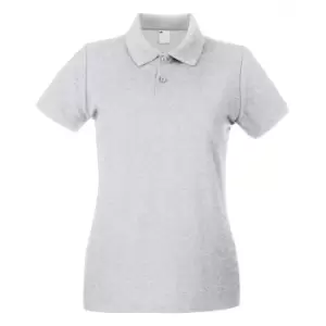 Womens/Ladies Fitted Short Sleeve Casual Polo Shirt (X Large) (Grey Marl)