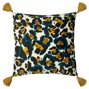 Ayanna Leopard Cushion Teal