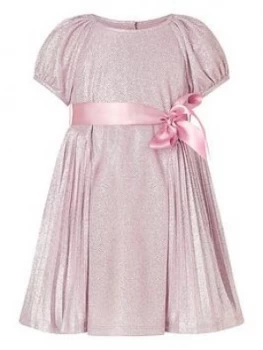 Monsoon Baby Girls Mercury Pleat Dress - Pink, Size 3-6 Months