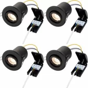 4 PACK Tiltable Recessed Ceiling Downlight - 50W GU10 Reflector - Fire Rated