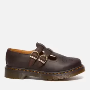 Dr. Martens Womens 8065 Leather Mary Jane Flats - Dark Brown - UK 5