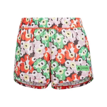 adidas x Marimekko Pacer Shorts Womens - Blaze Orange / Trail Brown