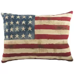 Stars + Stripes USA Flag Tapestry Cushion Multi