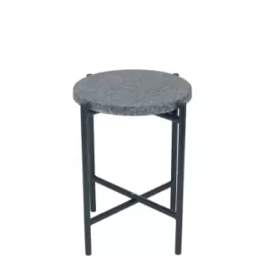 Black Terrazzo & Matt Black Metal Table Small