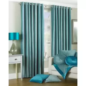 Riva Home Wellesley Ringtop Curtains (90x90 (229x229cm)) (Duck Egg)