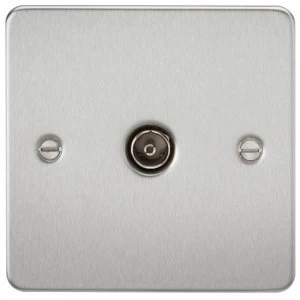 10 PACK - Flat Plate 1G TV Outlet (non-isolated) - Brushed Chrome