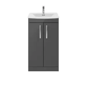 Nuie Athena 500 Floor Standing 2-door Vanity & Curved Basin - Gloss Grey