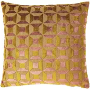 Paoletti Empire Cushion Cover (One Size) (Ochre Yellow/Blush Pink) - Ochre Yellow/Blush Pink