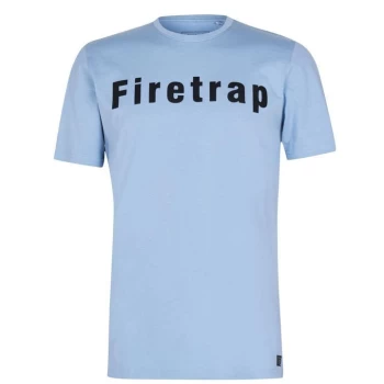 Firetrap Large Logo T Shirt Mens - Pale Blue