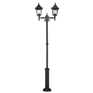 Outdoor IP44 2 Bulb Lamp Post Dual Tall Black LED E27 100W