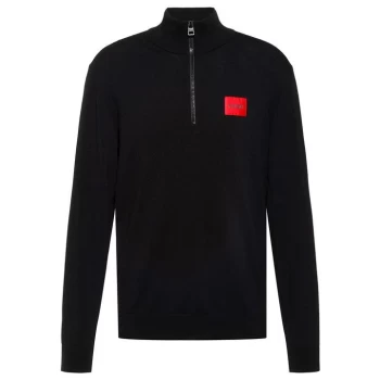 Hugo Giuseppe Quarter Zip Jumper - Black