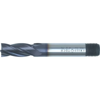 14.00MM HSS-Co 8% Threaded Shank Multi Flute End Mills - TiAlN Coated