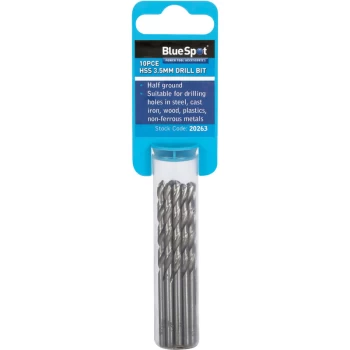 Bluespot - 20263 10 Piece 3.5mm HSS Drill Set