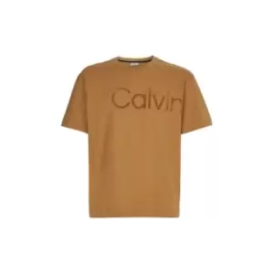 Calvin Klein Flock Logo Comfort T-Shirt - Beige