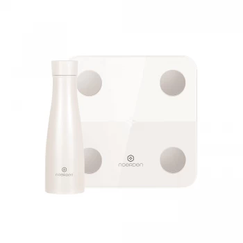 Noerden Smart Health Bundle (MINIMI Smart Scales with 9 Biometrics & LIZ Smart Bottle 480ml) - White