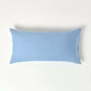 Blue Continental Egyptian Cotton Pillowcase 200 Thread Count, 40 x 80cm - Blue - Blue - Homescapes