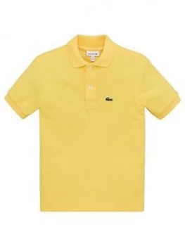 Lacoste Boys Classic Short Sleeve Pique Polo Shirt - Yellow, Size 2 Years