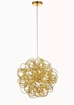 Cassidy Ceiling Pendant Spherical Interwinding Aluminium 6 Light G9 Gold