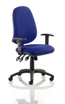 Eclipse XL Lever Task Operator Chair Bespoke With Height Adjustable Arms In Admiral Blue