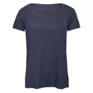 B&C Womens/Ladies Favourite Cotton Triblend T-Shirt (XL) (Heather Navy)