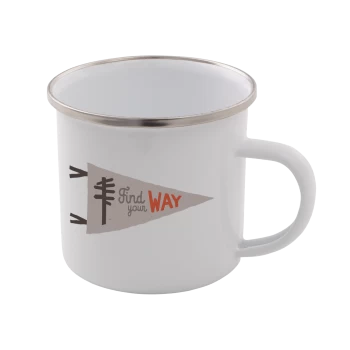 Find Your Way Enamel Mug - White