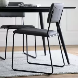 Gallery Interiors Set of 2 Turchi Dining Chairs Slate Grey