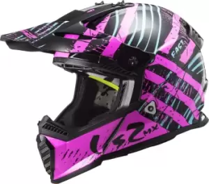 LS2 MX437 Fast Evo Verve Motocross Helmet, black-pink, Size XL, black-pink, Size XL