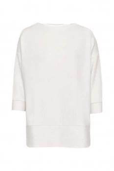 Great Plains Wiggle Rib Oversized Top White