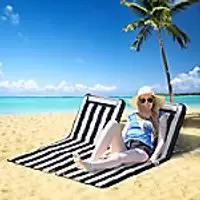 OutSunny Beach Lounge Chair Steel Blue 1,340 x 360 mm 2 Pieces