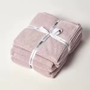 HOMESCAPES Blush Pink 100% Combed Egyptian Cotton Towel Bale Set 500 GSM - Blush Pink