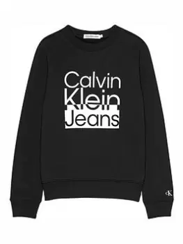 Calvin Klein Jeans Boys Box Logo Sweatshirt - Black