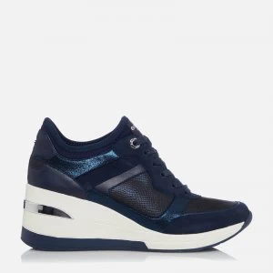 Dune Womens Eilas Running Style Trainers - Navy/Leather - UK 7