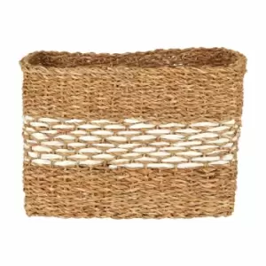 Interiors By Ph Rectangular Seagrass Basket, Natural / White