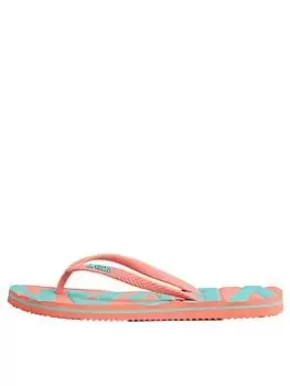 Superdry Vintage Vegan Classic Flipflops- Coral, Pink, Size S, Women