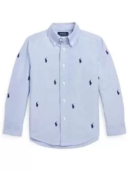 Ralph Lauren Boys All Over Pony Shirt - Blue Size 12-14 Years=L