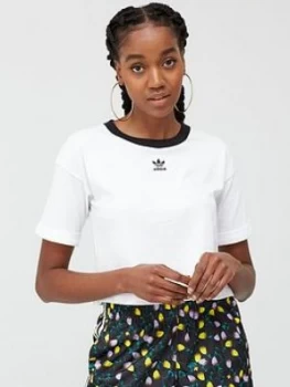 adidas Originals Crop Top - White, Size 18, Women