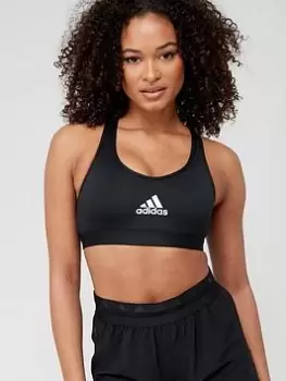 adidas Train Essentials Sports Bra - Medium Support, Black/White, Size 2Xs, Women