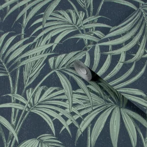 Graham & Brown Julien Macdonald Honolulu Navy Wallpaper Paper