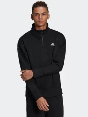 Adidas Studio Lounge Fleece Half-Zip Sweatshirt