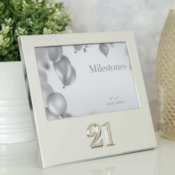 6" x 4" - Milestones Birthday Frame with 3D Number - 21