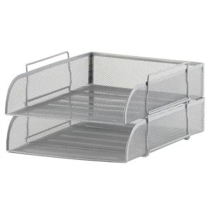 Mesh Front Load Letter Tray Foolscap Silver