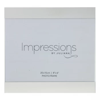 8" x 6" - IMPRESSIONS Brushed Silver Slide Photo Frame