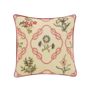 William Morris Strawberry Thief Cushion, Crimson