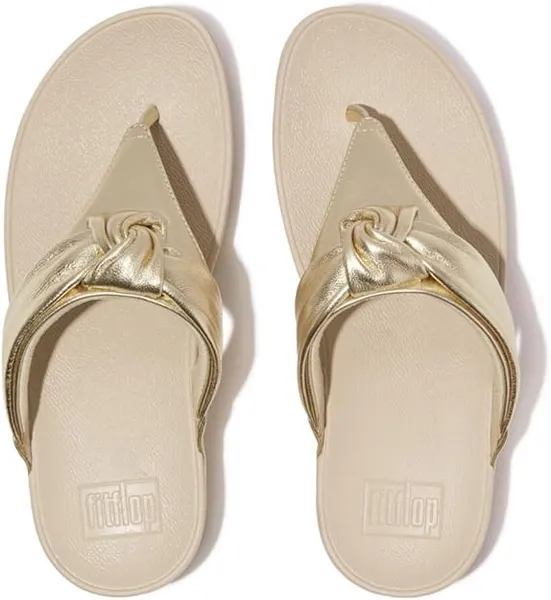 Fitflop Womens Lulu Padded Knot Toe Post Sandals UK Size 6 (EU 39) Platino FIT087-PLATIN-6