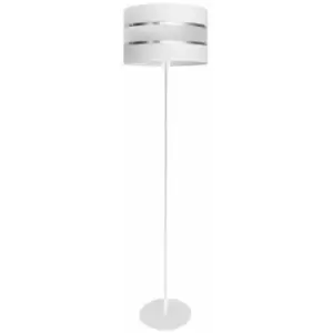 Helam Helen Floor Lamp With Shade White, Silver 35cm